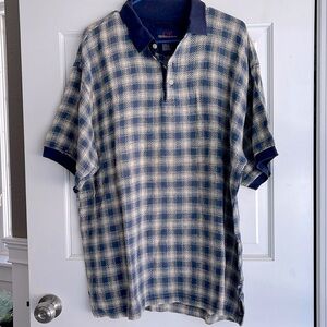 Vintage 1990s Men’s Plaid Short Sleeve Polo Shirt streetwear oversized retro